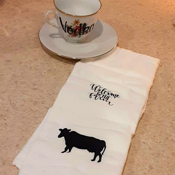 Evythinguneed Kitchen Handmade Tea Towels With Vinyl Graphics